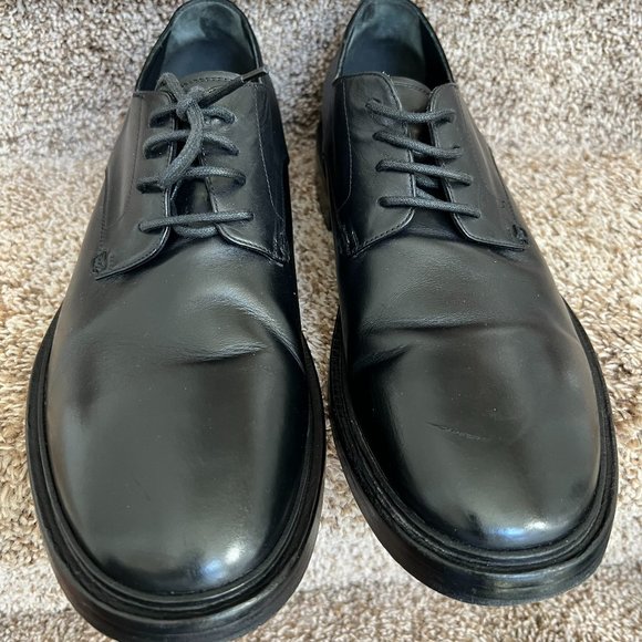BALENCIAGA Men's Black Leather Derby Shoes. - Picture 4 of 16